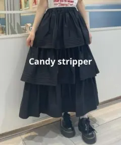 美品✨キャンディストリッパー　ピンタックティアードスカート　ロングM ボリューム
