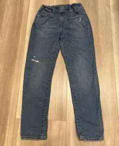 【UNIQLO】160cm ダメージ加工　ジーンズ
