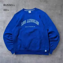 2236 古着00年代RUSSELLスウェット短丈前V好配色アメカジロサンゼルス