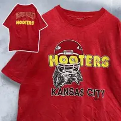 BiWB カレッジ Tシャツ 古着 90s 赤 フーターズ HOOTERS