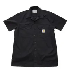 人気 Carhartt ブラック ワークシャツ M 半袖 黒 アメカジ