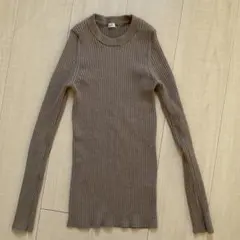 IÉNA ベージュ リブニット 長袖