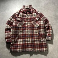 ヴィンテージ チェック シャツジャケット カジュアル 厚手 秋冬 古着