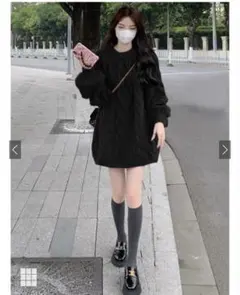 GRL ケーブル編みラグランスリーブニットトップス[at1967]