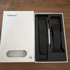 Fullmosa 38mm ブラックレザー Apple Watchバンド