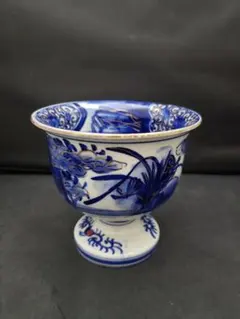 南京染付唐草水指 幅約24.5㎝ 東Y8-0528☆2Fタルカニ - メルカリ