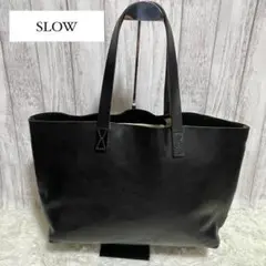 【レア】SLOW bono トートバッグ レザー 本革 ジップ付き A4可 黒