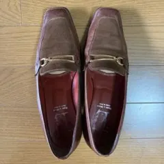 ブラウン スエード レザー ローファー