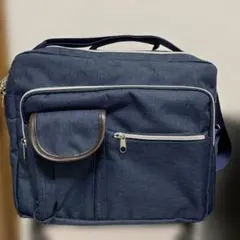 ネイビー キャンバス ビジネスバッグ美品！