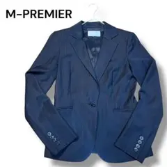 エムプルミエ　ジャケット　スーツ　ストライプ　レディース　紺　36