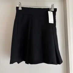 rienda ハイウエストタックフレアショートパンツ ブラック S