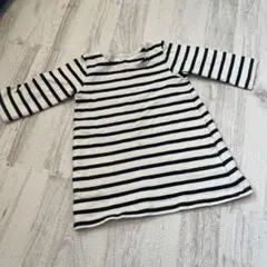 無印良品　ボーダー柄長袖ワンピース　サイズ80