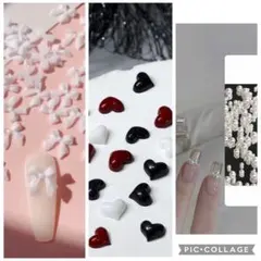 SHEIN ネイルパーツ セット ハート リボン パールのサムネイル