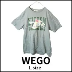 WEGO 半袖Tシャツ グレー 猫 ネコ グラフィック ロゴT 古着 ゆるダボ