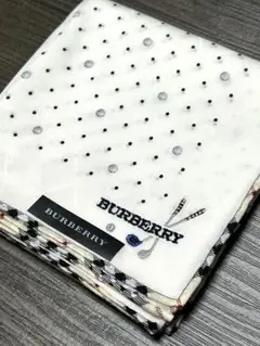 BURBERRY バーバリー ハンカチ　刺繍　ノバチェック ゴルフ ハンカチ大判