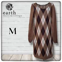 新品 earth music&ecology アーガイル柄 ワンピース ニット