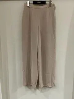 ストライプ ベージュ ワイドパンツ