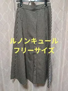 【新品未使用】ルノンキュール　ギンガムチェックフレアスカート