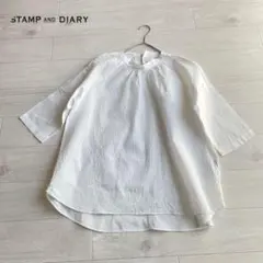 美品 STAMP AND DIARY スタンプアンドダイアリー 刺繍ブラウス 白