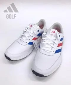 新品アディダスゴルフ防水天然皮革アッパーラバースパイクレスアウトソール/27.5