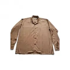 美品 INHERIT 長袖シャツ メンズシャツ ブラウン アースカラー L