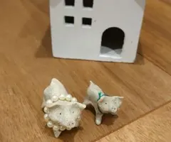 ブタのミニチュアフィギュア 2点セット ハンドメイド小物