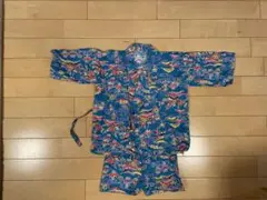 沖縄　琉装　琉球　青色花柄 甚平 130〜140cm