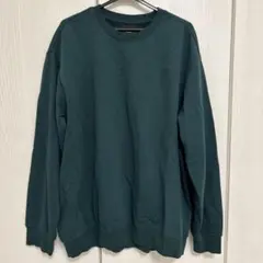 【美品】H&M クルーネック トレーナー 裏起毛　ダークグリーン　M スウェット