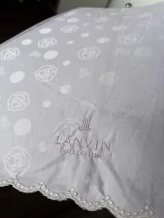 ランバン コレクション 晴雨兼用折りたたみ傘 バラ模様 ブランド UV 傘 日傘