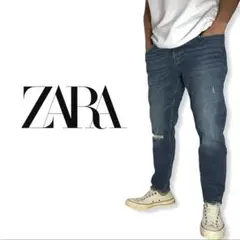 ZARA｜ダメージスキニーデニムEUR44ザラH&Mジェギング好きにも