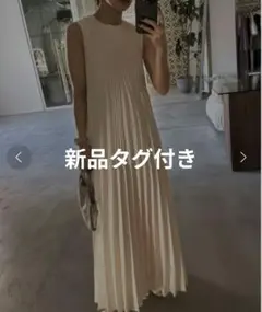 Ameri　SPUN ORGANDY PLEATS DRESS