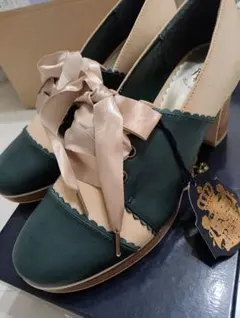 新品　クリストファーシューズ　グリーン　ローファーのサムネイル