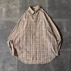 90-00s GAP 長袖チェックシャツ コットン L 白タグ A163