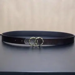 ベルト 本革 ダークブラウン バックル ゴールド 全長102cm 幅2.4cm