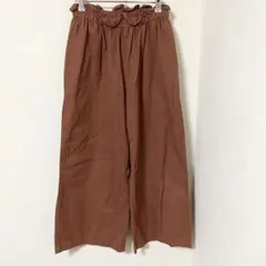 【サマンサモスモス】コットンワイドパンツ ウエストゴム 綿100% F