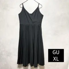 【美品】GU プリーツコンビネーションキャミソールワンピースXLのサムネイル