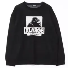 XLARGE OG CREWNECK KNIT ブラック クルーネックニット 服