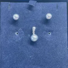 黒蝶真珠セット K14WG ペンダント＆ピアス 南洋真珠 天然パール