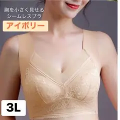 着痩せ＆美バスト シームレス 楽ブラ ノンワイヤーアイボリー 3L ブラトップ