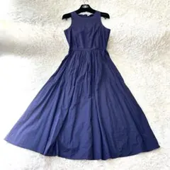 マリハ　夏のレディのドレス　ネイビー　紺　マキシ丈ワンピースサイズ