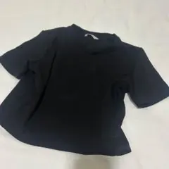 ZARA クロップド丈 半袖Tシャツ ブラック Mサイズのサムネイル