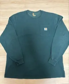 古着 00年代 CARHARTT カーハート ポケット付きTシャツ　長袖　L 緑