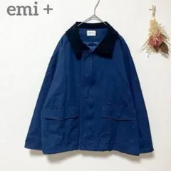 エミプラス　ジャケット　F 紺黒　コーデュロイ　大きいサイズ　無地　綺麗め