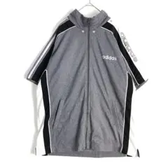 3327　90s　アディダス　トラックジャケット　ジャージ　刺繍　ロゴ　グレー