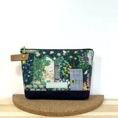 [ハンドメイド]マチ付きポーチ／ユキエモン×帆布12