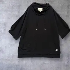 【フェリシモfrauglatt】ドローストリングハイネック　プルオーバー　M