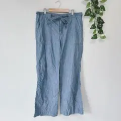 【ギャップ】ワイドパンツ ストレート 紐ベルト付き ハイライズ ゆったり（8）