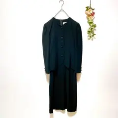 美品✨【東京ソワール】セットアップ ワンピース ノーカラージャケット (L)