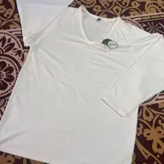 大きいサイズ…5L ホワイト Vネック長袖