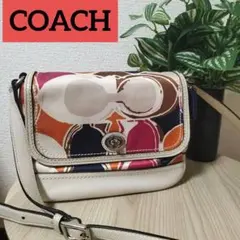 【COACH 】カラフル円形模様 ショルダーバッグ【良品】♡かわいい柄模様♡